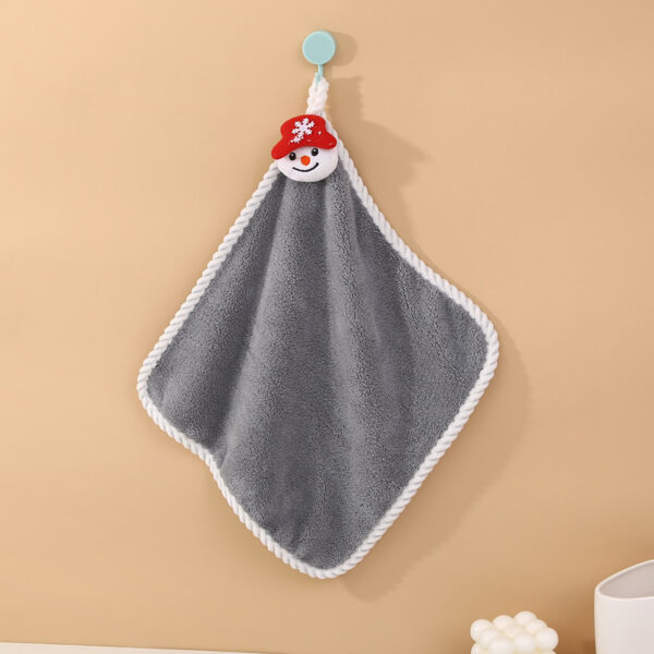 Coral Velvet Santa Wipes Hand Towels - Image 3