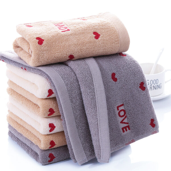 Pure Cotton Couple Embroidery Household Towels - Image 2