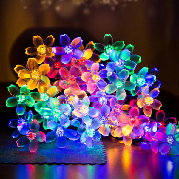 Solar-powered String Lights Flowers Flashing Light Christmas Holiday String Light - Image 6