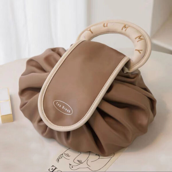 Portable Drawstring Cosmetic Bag With Handle Design Large Capacity Waterproof Make Up Handbags Storage Toiletry Bags - Image 5