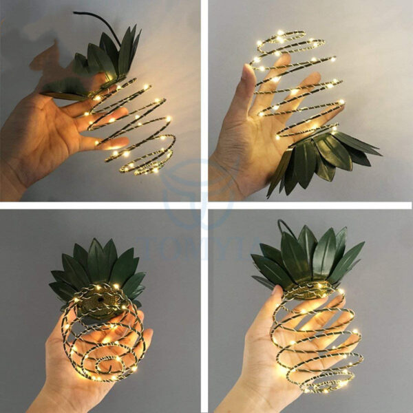 Outdoor Waterproof Garden Pineapple Solar Lights Path Lights Hanging Fairy Lights Solar Led Warm Fairy String Decor - Image 5