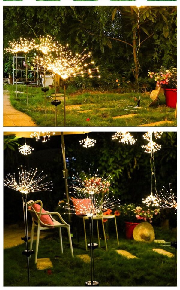 Ground-Inserted Firework Lights Christmas Outdoor LED Holiday Sky Starry Lights Lawn Christmas Lights Solar String Lights - Image 4