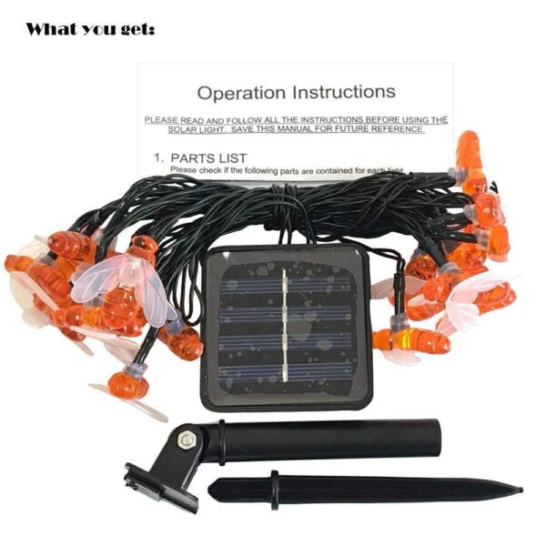 Solar New String Lights 20Led Little Bee Christmas Lanterns Flashing Lights Christmas String Lights Garden Decoration Lights - Image 3