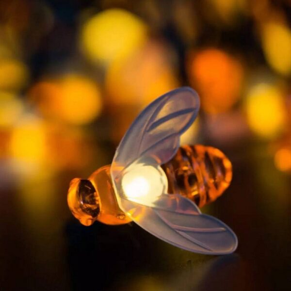 LED Outdoor Solar Lamp String Lights Fairy Holiday Christmas Party Garland Solar Garden Waterproof Linghting Bee - Image 5