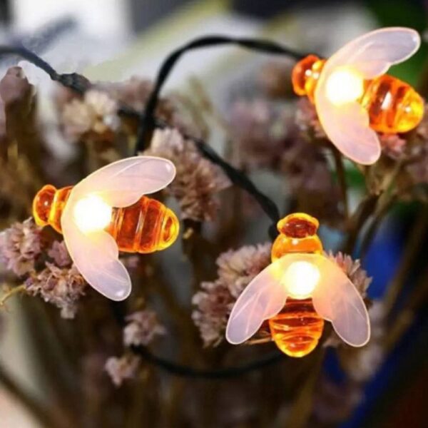 LED Outdoor Solar Lamp String Lights Fairy Holiday Christmas Party Garland Solar Garden Waterproof Linghting Bee - Image 2