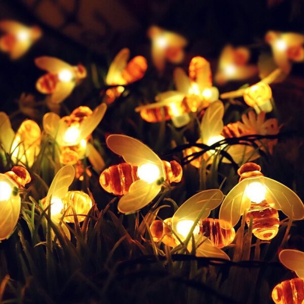 LED Outdoor Solar Lamp String Lights Fairy Holiday Christmas Party Garland Solar Garden Waterproof Linghting Bee - Image 9