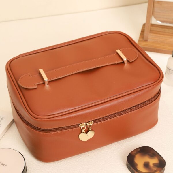 Handle-top Cosmetic Bag Ins Fashion Simple Square Handbag Toiletry Bags Travel High Capacity Portable Storage Make Up Bag - Image 10