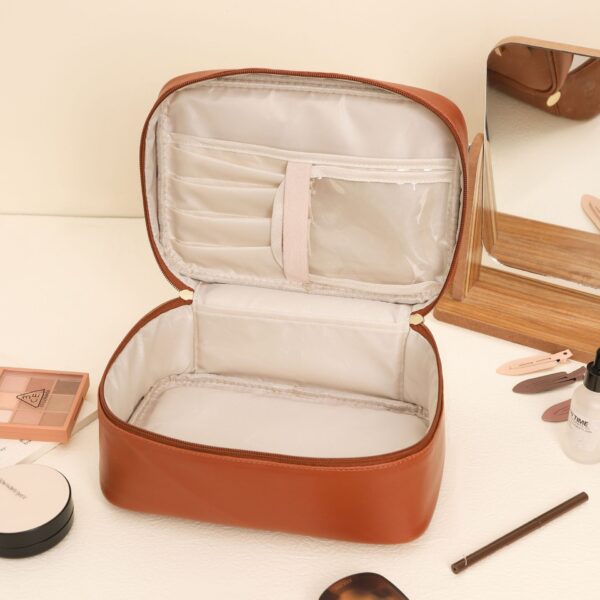 Handle-top Cosmetic Bag Ins Fashion Simple Square Handbag Toiletry Bags Travel High Capacity Portable Storage Make Up Bag - Image 4