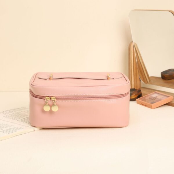 Handle-top Cosmetic Bag Ins Fashion Simple Square Handbag Toiletry Bags Travel High Capacity Portable Storage Make Up Bag - Image 8
