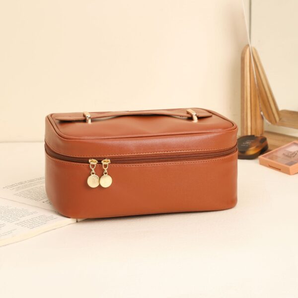 Handle-top Cosmetic Bag Ins Fashion Simple Square Handbag Toiletry Bags Travel High Capacity Portable Storage Make Up Bag - Image 5