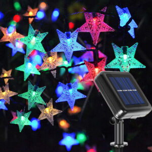 Solar Powered Star Fairy String LED Lights Waterproof Xmas Garden Outdoor Decor