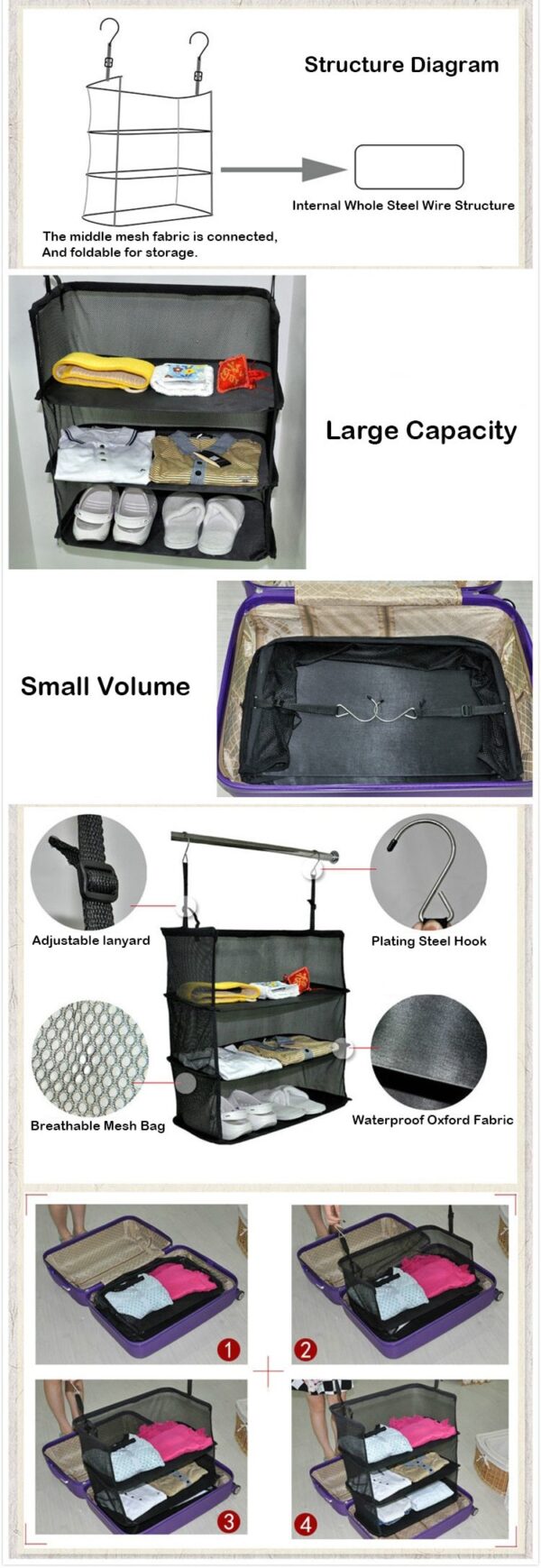 3 Layers Portable Travel Storage Bag - Image 3