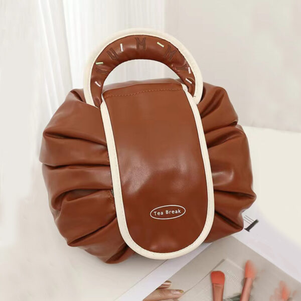 Portable Drawstring Cosmetic Bag With Handle Design Large Capacity Waterproof Make Up Handbags Storage Toiletry Bags - Image 6