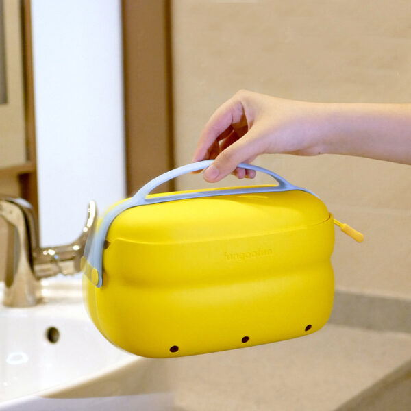 2-in-1 Cosmetic Bag With Handle Hangable Dry And Wet Separation Toiletry Bag Fashion Candy-color Portable Waterproof Storage Travel Bags - Image 7