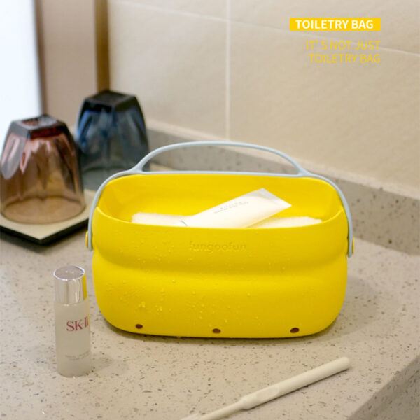 2-in-1 Cosmetic Bag With Handle Hangable Dry And Wet Separation Toiletry Bag Fashion Candy-color Portable Waterproof Storage Travel Bags - Image 6
