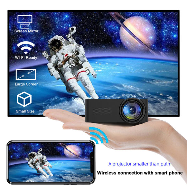 YT100 Home Mini Portable Mini Projector HD Home Wireless Mini Phone Projection - Image 5