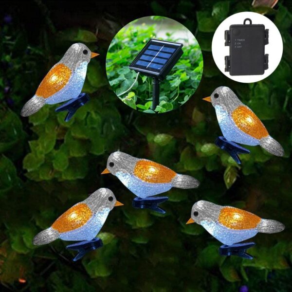 LED Solar String Lights Acrylic Bird Outdoor - Image 2