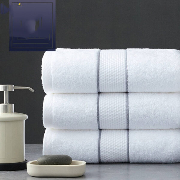 Cotton Beach Towel White Hotel Absorbent Bath Towels - Image 5