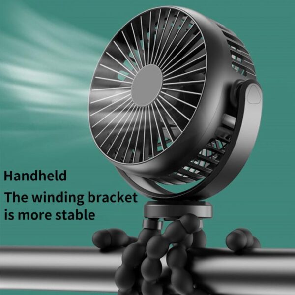 Baby Stroller Fan Hand Held Rechargeable USB Bladeless Small Folding Fans Mini Ventilator Silent Table Outdoor Cooler Neck Fan - Image 7