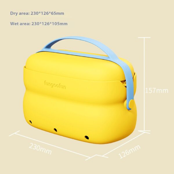 2-in-1 Cosmetic Bag With Handle Hangable Dry And Wet Separation Toiletry Bag Fashion Candy-color Portable Waterproof Storage Travel Bags - Image 3