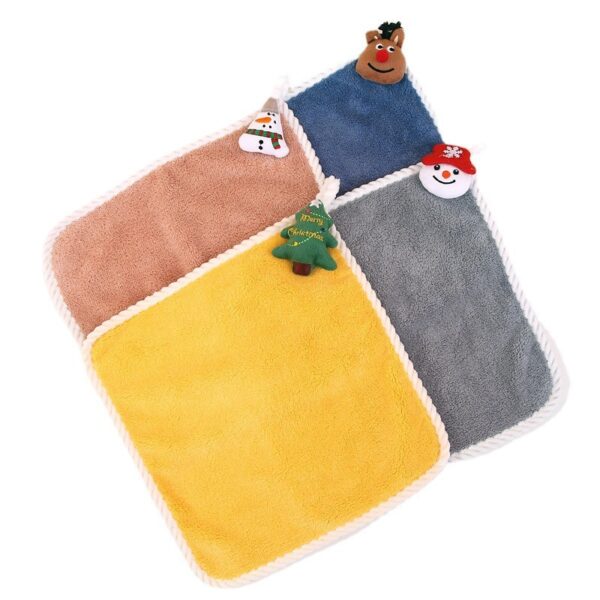 Coral Velvet Santa Wipes Hand Towels - Image 5