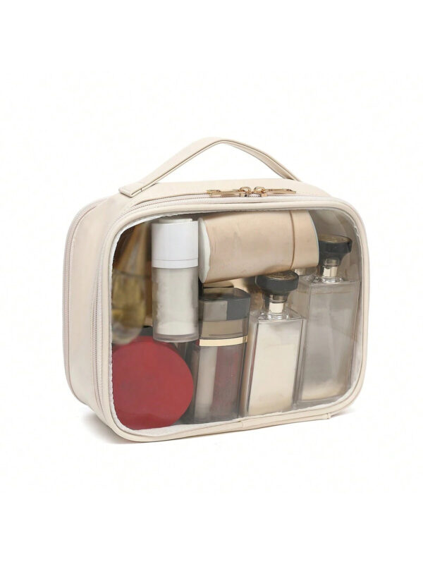 Clear Makeup Bag For Women, Clear Cosmetic Bag Travel Toiletry Bags Makeup Organizer Bag With Detachable Brush Holder Summer Travel, Vacation Home Bathroom Decor Holiday Makeup Organizer Bathroom Acce - Image 7