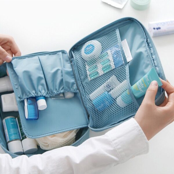 Portable Cosmetic Bag Waterproof Divider Multi-grid Pockets Toiletry Bags Travel Storage Handbags Women Make Up Bag - Image 7