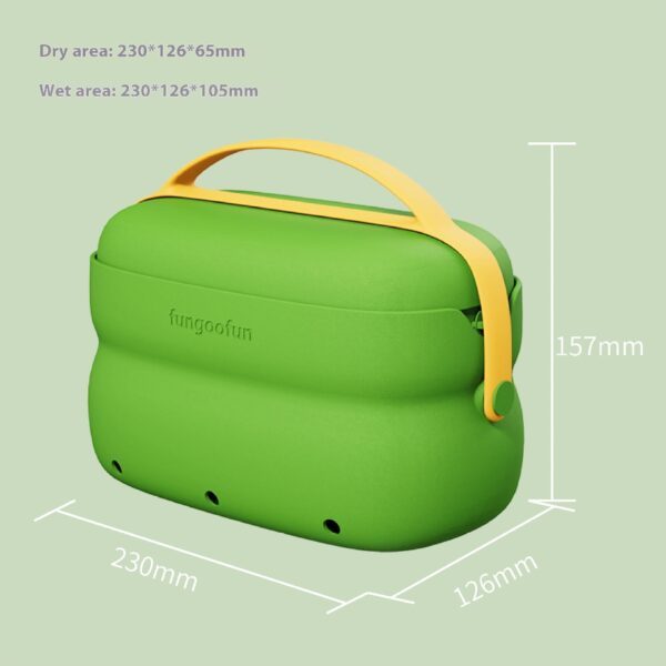 2-in-1 Cosmetic Bag With Handle Hangable Dry And Wet Separation Toiletry Bag Fashion Candy-color Portable Waterproof Storage Travel Bags - Image 9