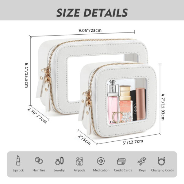 Clear Makeup Bag For Women, Clear Cosmetic Bag Travel Toiletry Bags Makeup Organizer Bag With Detachable Brush Holder Summer Travel, Vacation Home Bathroom Decor Holiday Makeup Organizer Bathroom Acce - Image 6