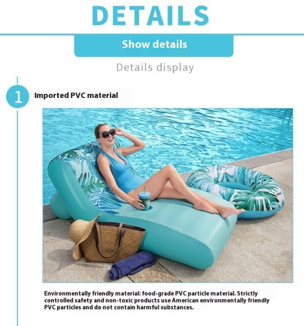 Inflatable Float Backrest Recliner Single Inflatable Water Bed - Image 2