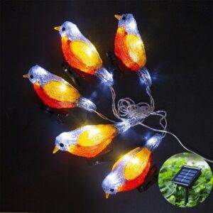 LED Solar String Lights Acrylic Bird Outdoor