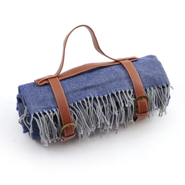 Leather Strap Tassel Picnic Blanket Picnic Mat Camping Hiking - Image 4