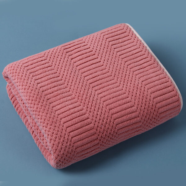 Water-absorbing Quick-drying Striped Coral Fleece Bath Towel - Image 9