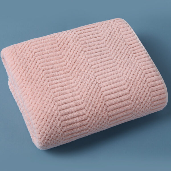 Water-absorbing Quick-drying Striped Coral Fleece Bath Towel - Image 8