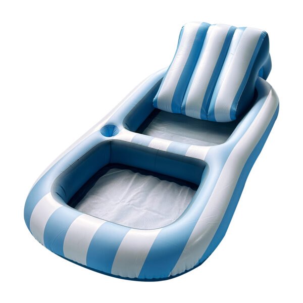 Inflatable PVC Striped Backrest Recliner For Water Float - Image 4