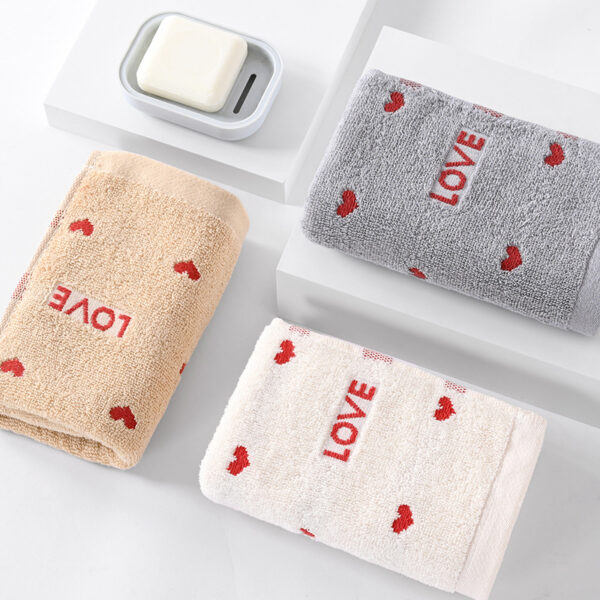Pure Cotton Couple Embroidery Household Towels - Image 3