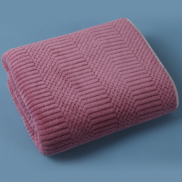Water-absorbing Quick-drying Striped Coral Fleece Bath Towel - Image 7