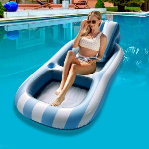 Inflatable PVC Striped Backrest Recliner For Water Float