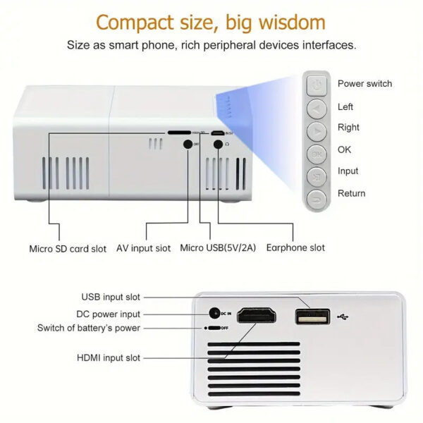 M100 Mini Projector Home Led Portable - Image 7