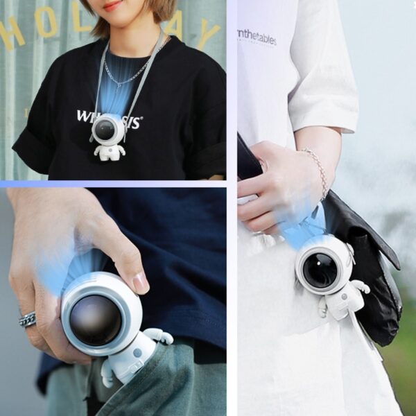 Personal Neck Fans USB Rechargeable Astronaut Small Fan Handheld Hanging Neck Creative Bladeless Mini Fan Easy To Use - Image 8