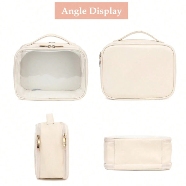 Clear Makeup Bag For Women, Clear Cosmetic Bag Travel Toiletry Bags Makeup Organizer Bag With Detachable Brush Holder Summer Travel, Vacation Home Bathroom Decor Holiday Makeup Organizer Bathroom Acce - Image 9