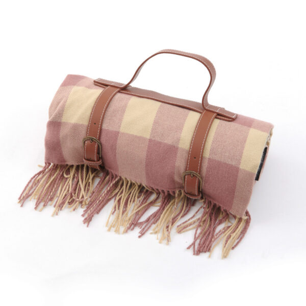 Leather Strap Tassel Picnic Blanket Picnic Mat Camping Hiking - Image 2