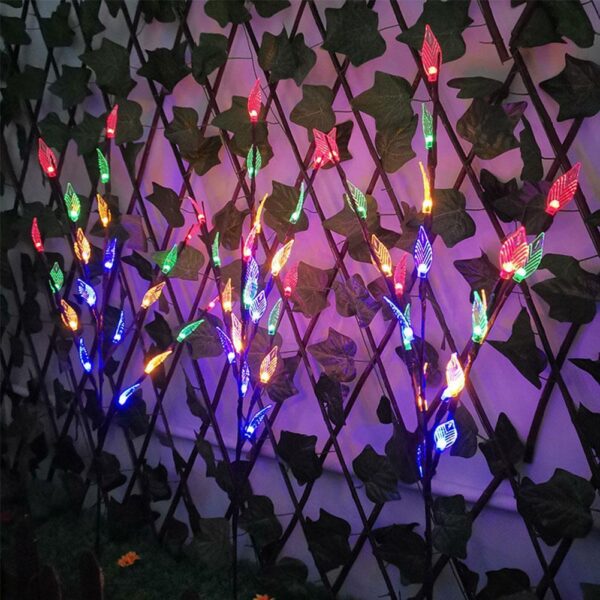 Outdoor Waterproof Solar Leaf Lawn LED String Lights - Image 5
