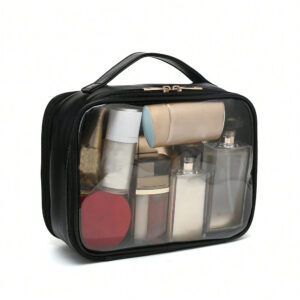 Clear Makeup Bag For Women, Clear Cosmetic Bag Travel Toiletry Bags Makeup Organizer Bag With Detachable Brush Holder Summer Travel, Vacation Home Bathroom Decor Holiday Makeup Organizer Bathroom Acce