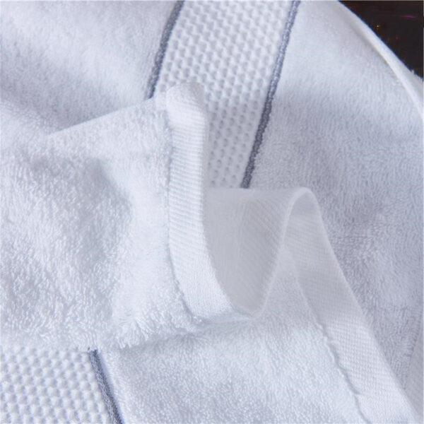 Cotton Beach Towel White Hotel Absorbent Bath Towels - Image 4
