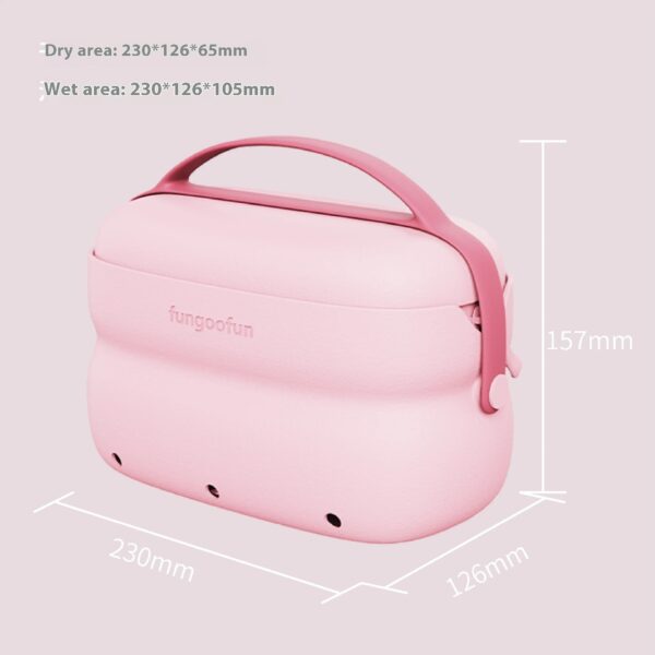 2-in-1 Cosmetic Bag With Handle Hangable Dry And Wet Separation Toiletry Bag Fashion Candy-color Portable Waterproof Storage Travel Bags - Image 4
