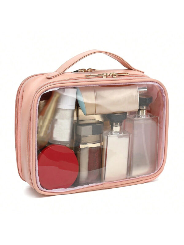 Clear Makeup Bag For Women, Clear Cosmetic Bag Travel Toiletry Bags Makeup Organizer Bag With Detachable Brush Holder Summer Travel, Vacation Home Bathroom Decor Holiday Makeup Organizer Bathroom Acce - Image 8
