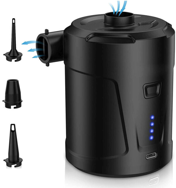 USB Charging Quick-Fill Electric Portable  3 Nozzles For Pool Floats Raft Toy - Image 2