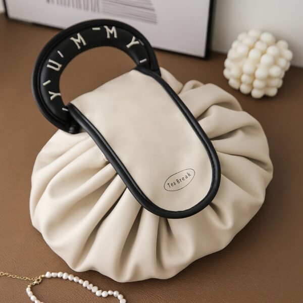 Portable Drawstring Cosmetic Bag With Handle Design Large Capacity Waterproof Make Up Handbags Storage Toiletry Bags - Image 8