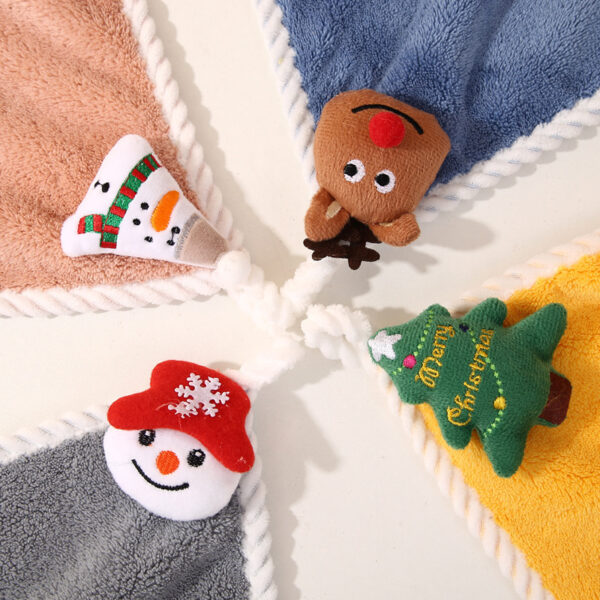 Coral Velvet Santa Wipes Hand Towels - Image 7